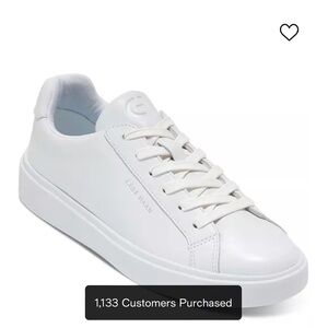 Ladies new Cole Haan Grand Crosscourt white leather sneakers, size 9.